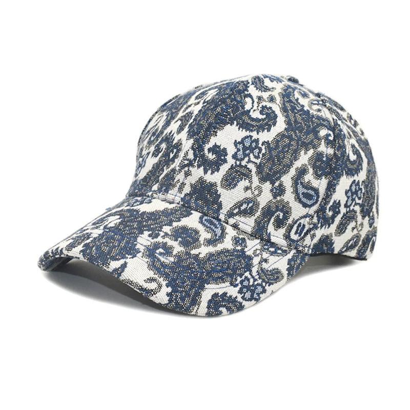 Men's Paisley Pattern Printed Baseball Cap by GJG Denim