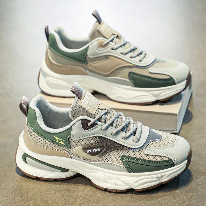 Deodorizing Wear-resistant Mesh Sports Casual Thick-soled Shoes For Men by GJG Denim