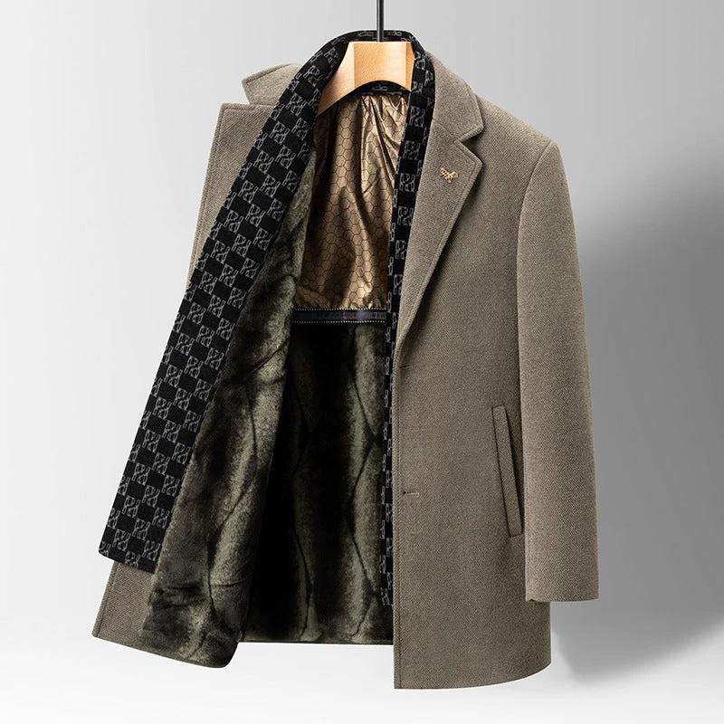 Men's Woolen Mink Velvet Coat by GJG Denim