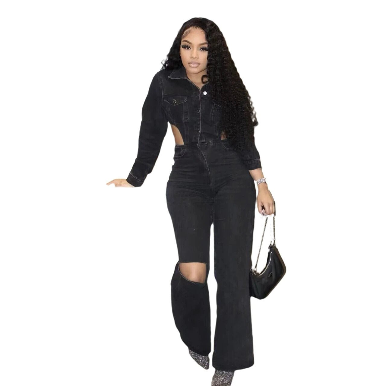 European And American Stretch Jumpsuit Fashion Jumpsuit by GJG Denim