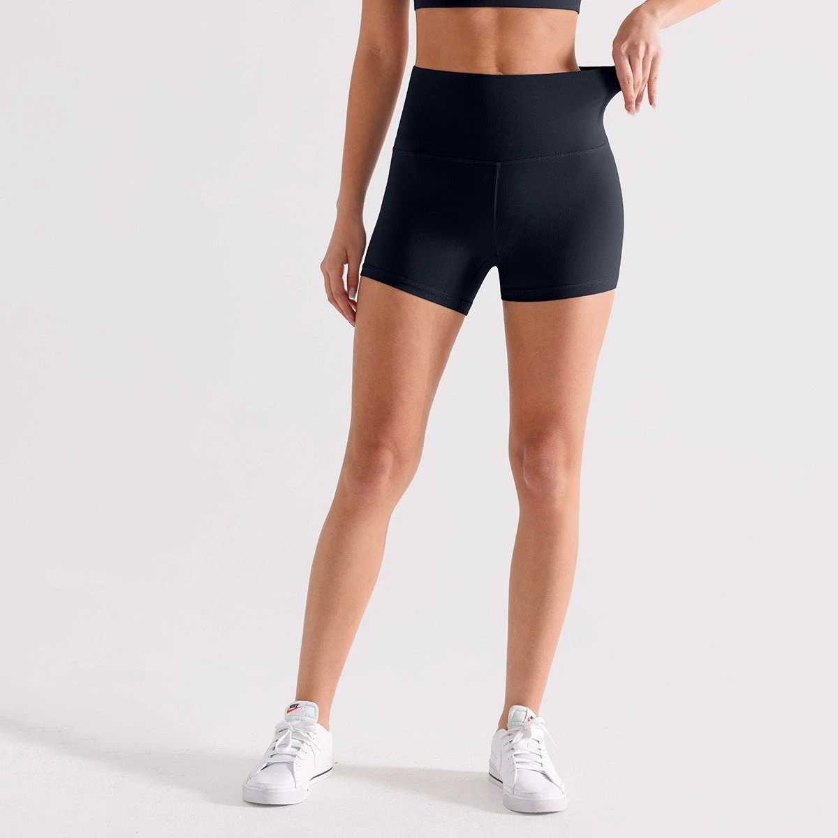 Outerwear-style High-waisted Butt-lifting Fitness Cycling Shorts by GJG Denim
