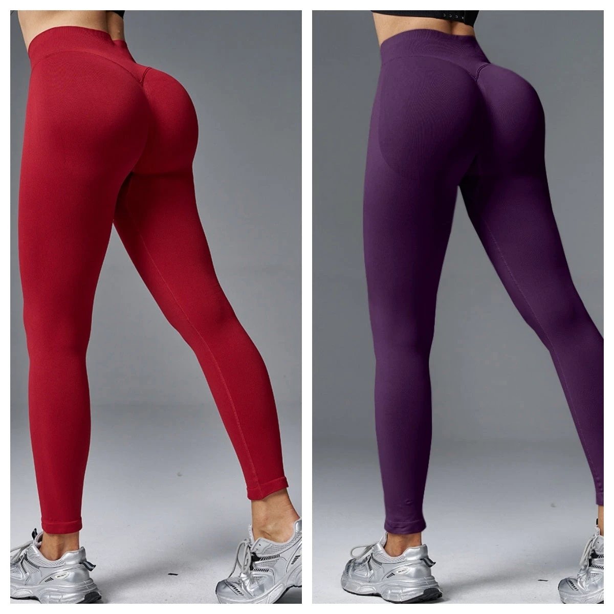 Peach Hip Tight Mid Waist Yoga Pants Hip Lifting Running Fitness by GJG Denim