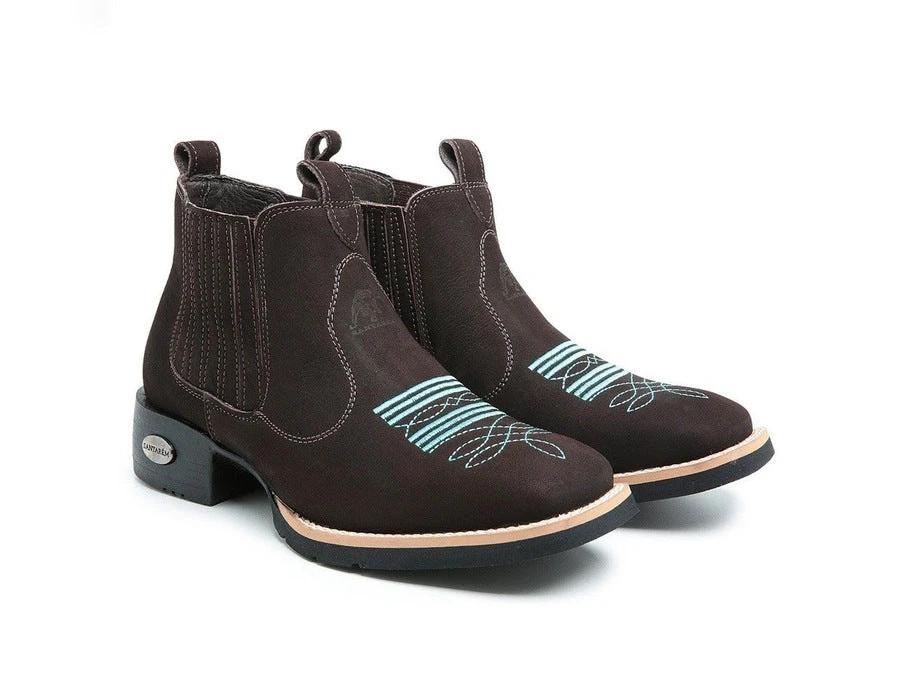 Men's Vintage Suede Flat Heel Round Toe Martin Boots by GJG Denim