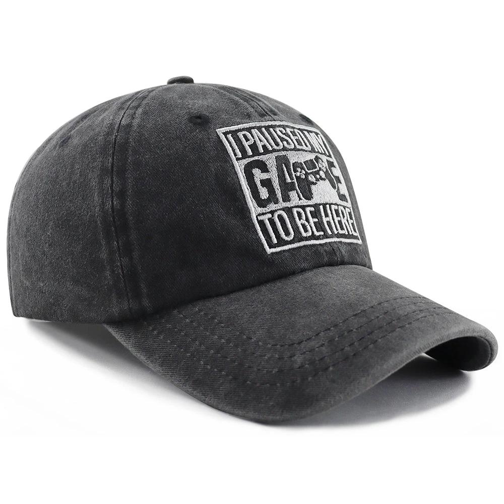 Men's "I Paused My Game To Be Here" Baseball Cap by GJG Denim