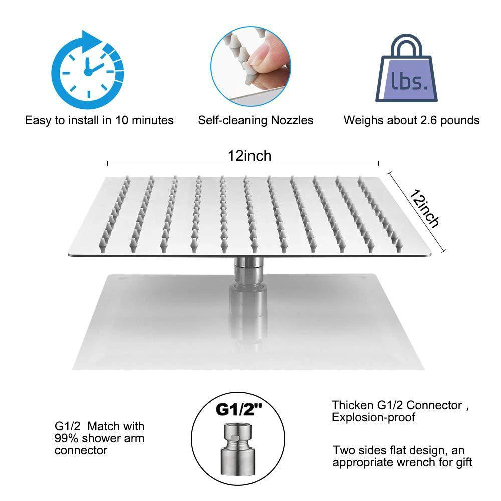304 Stainless Steel Rainfall Shower Head by GJG Denim