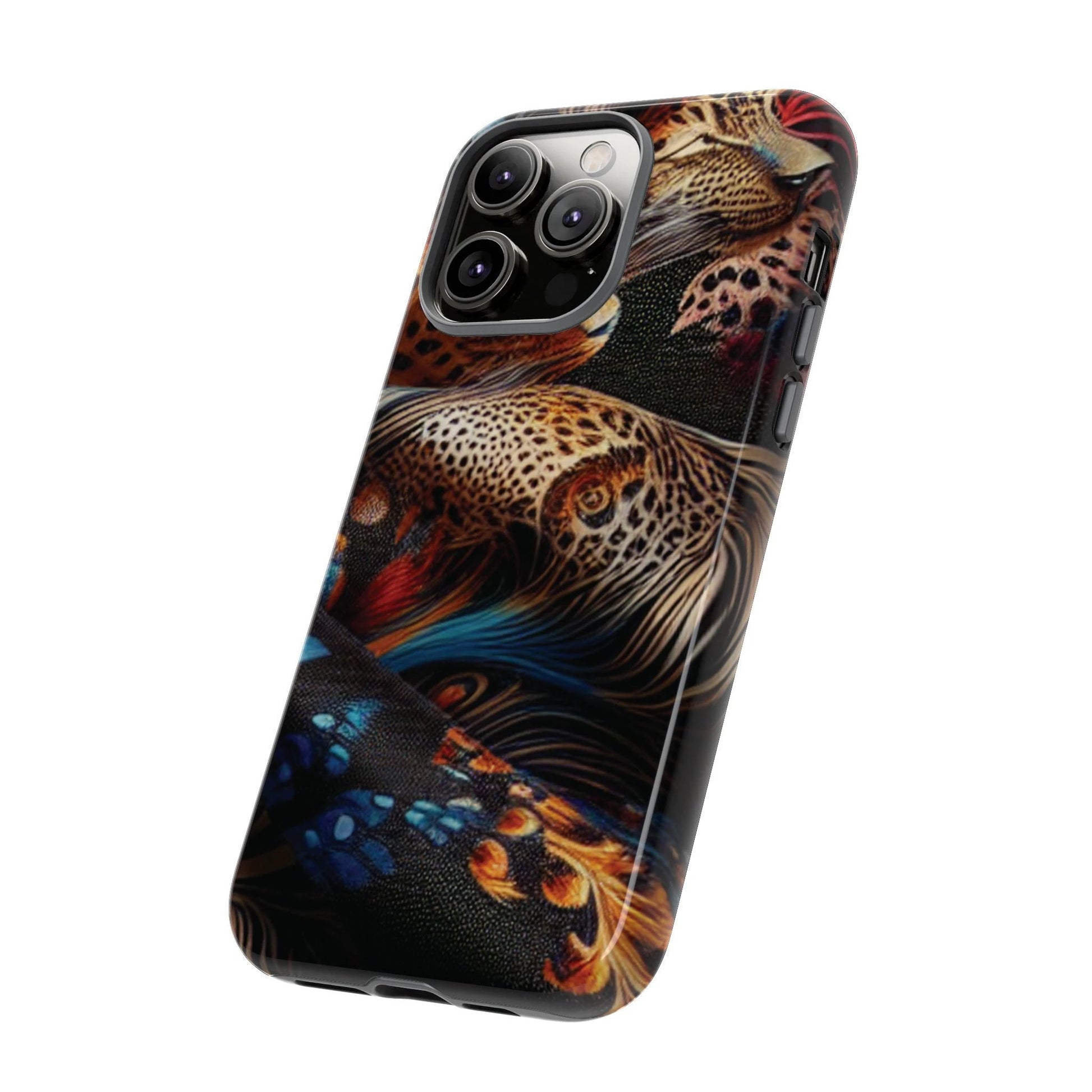 Stylish Tough Phone Case with Elegant Black and Gold Design by Printify