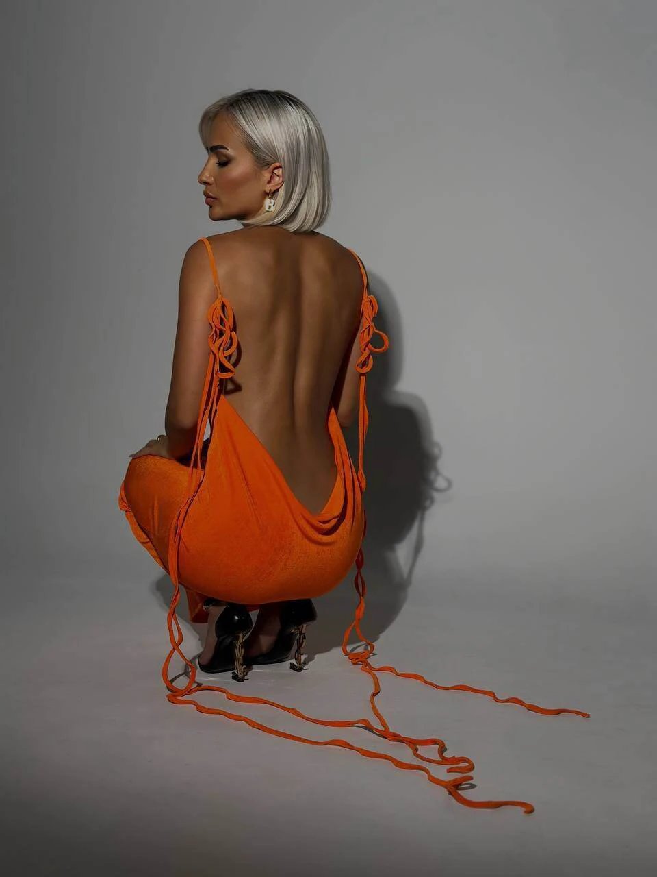 Sexy Slim Backless Dress Summer Camisole Gown Lace-up Long Dress by GJG Denim