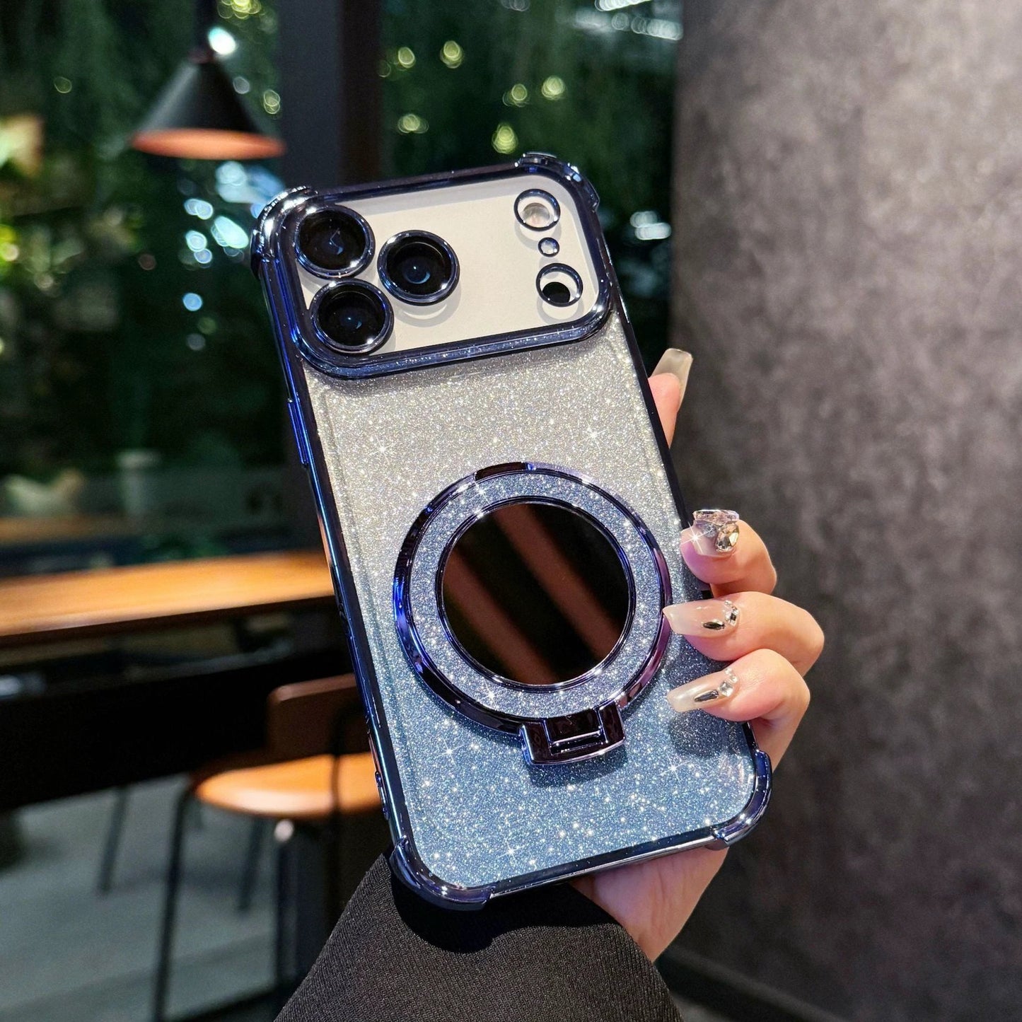 Glitter Mirror Magnetic Bracket Phone Case by GJG Denim