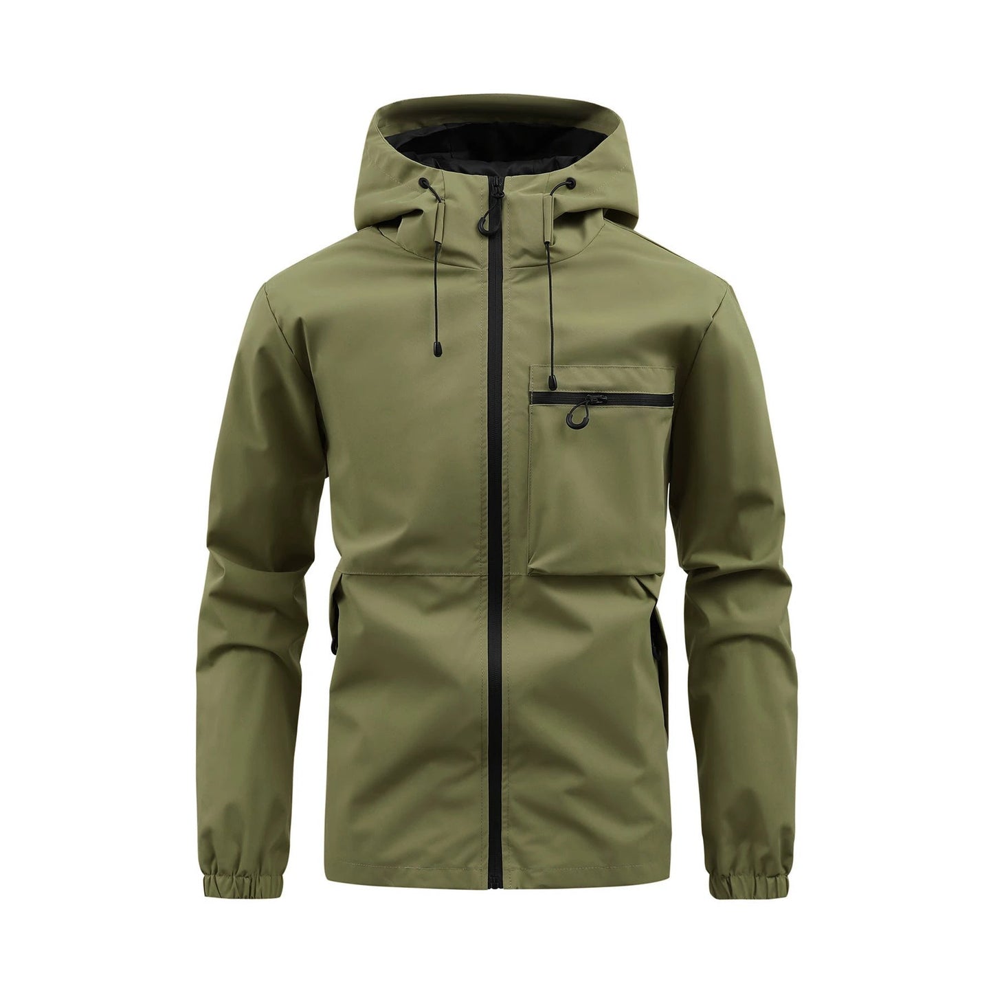 Men's Fashion Casual Hooded Solid Color Multi-pocket Work Pants Outdoor Coat by GJG Denim