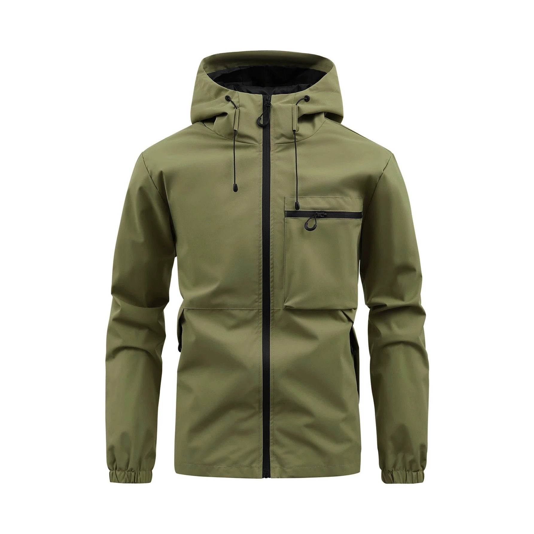 Men's Fashion Casual Hooded Solid Color Multi-pocket Work Pants Outdoor Coat by GJG Denim