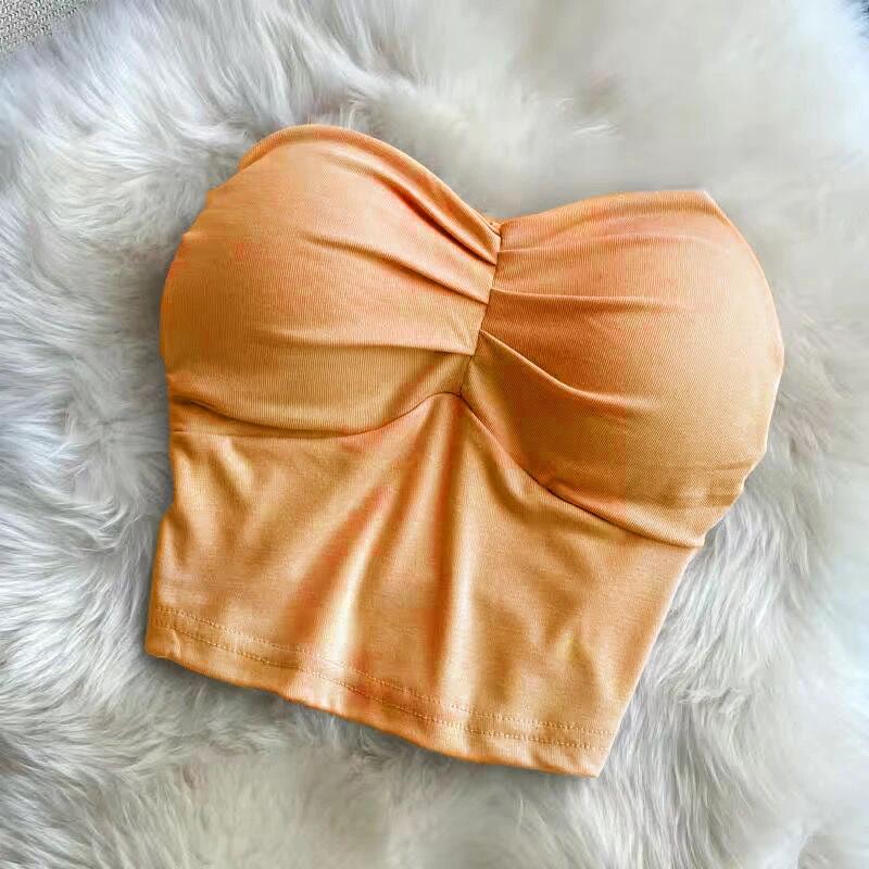 Outer Wear Wrapped Chest Strapless With Chest Pad Anti-exposure Inner Base Underwear by GJG Denim