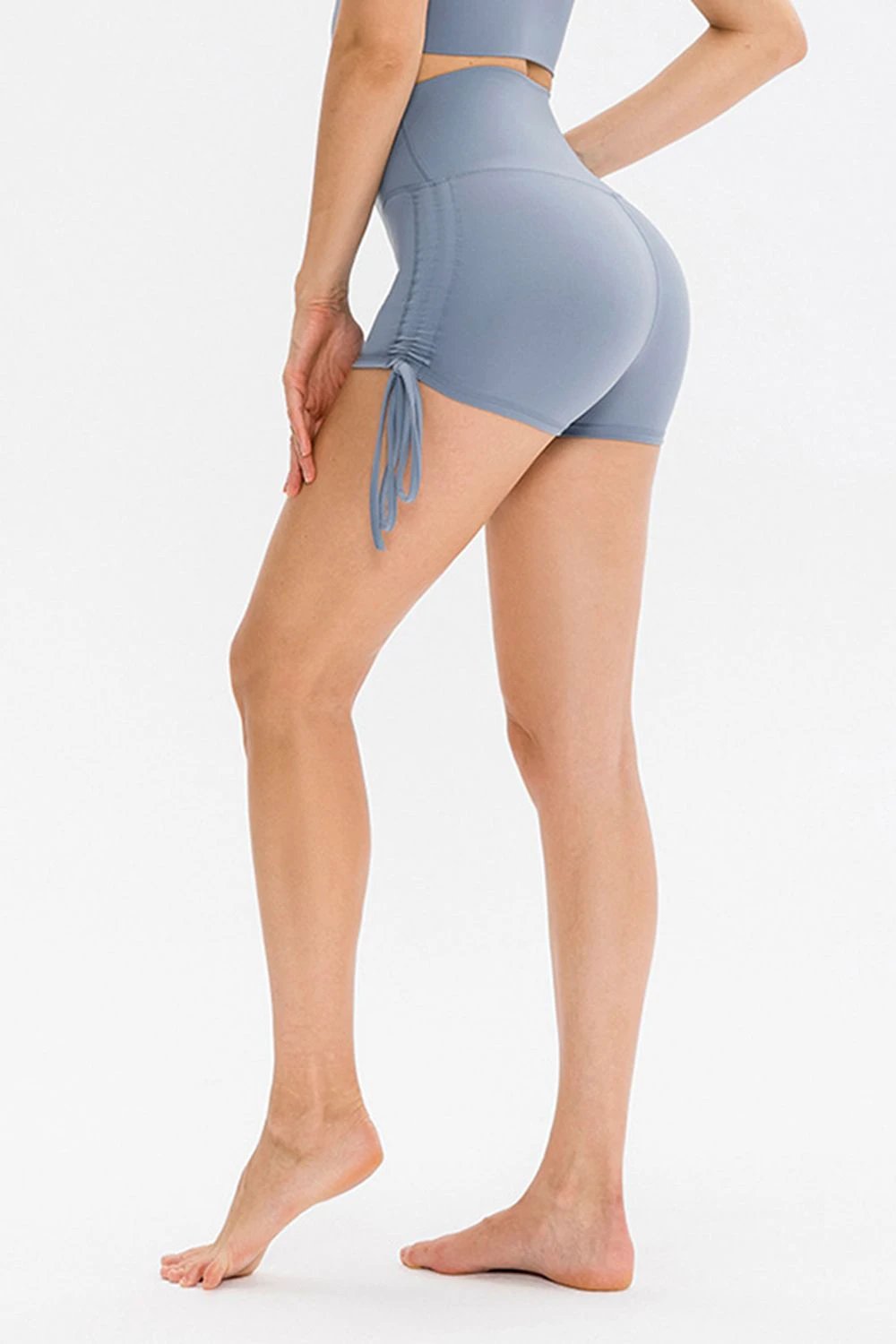 Drawstring Wide Waistband Side Tie Sports Shorts by Lady Ros