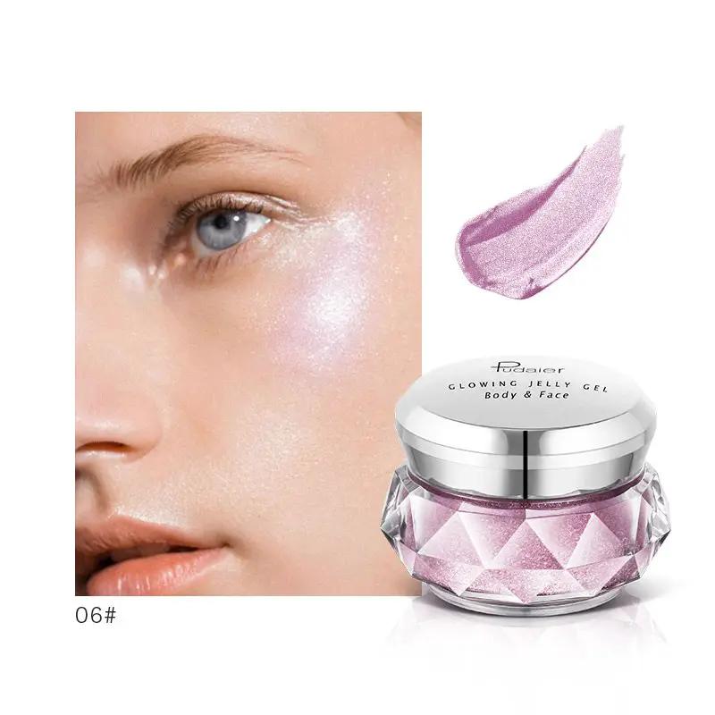 Face Highlighter Jelly Gel Mermaid Eyeshadow Glow Body Glitter Festival Makeup Iluminador Gold Liquid Highlighter Bronzer by GJG Denim
