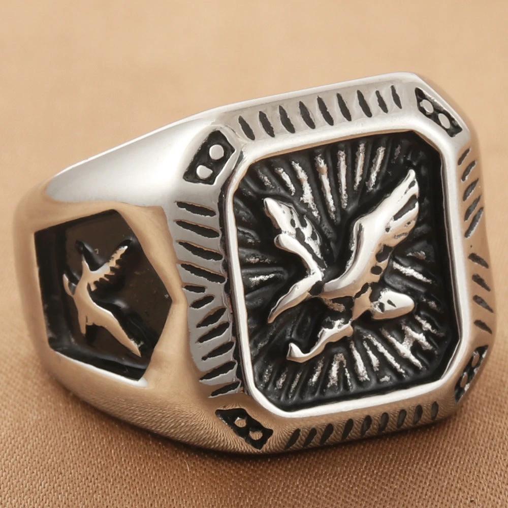 Men's Stainless Steel Eagle Ring by GJG Denim