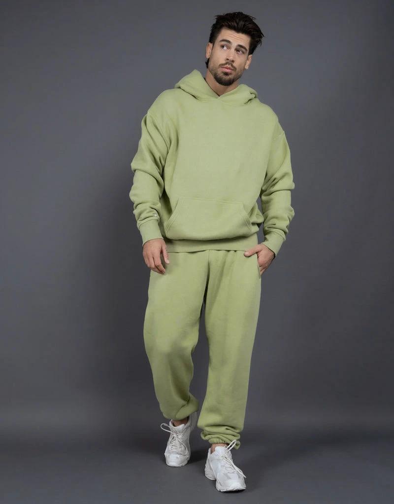 Men's Casual Loose Solid Color Hooded Sweatshirt Pants by GJG Denim