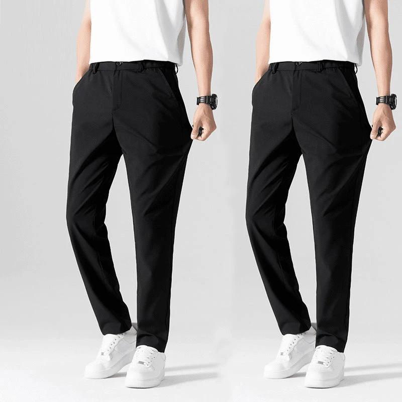 Business Casual Pants Stretch Suit Pants Men's Straight Draping by GJG Denim