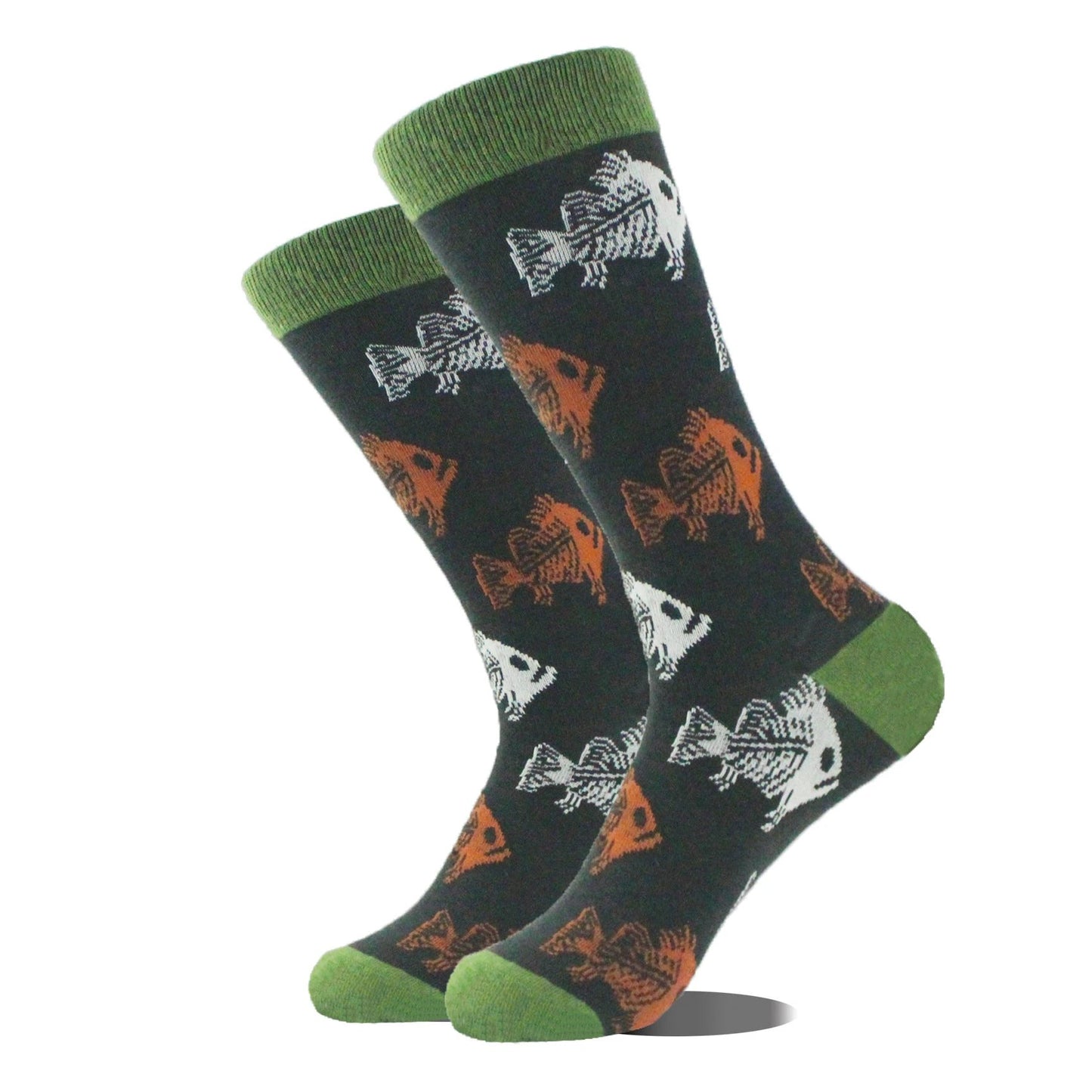 Men's Cartoon Animal Retro Oil Painting Mid-calf Socks by GJG Denim