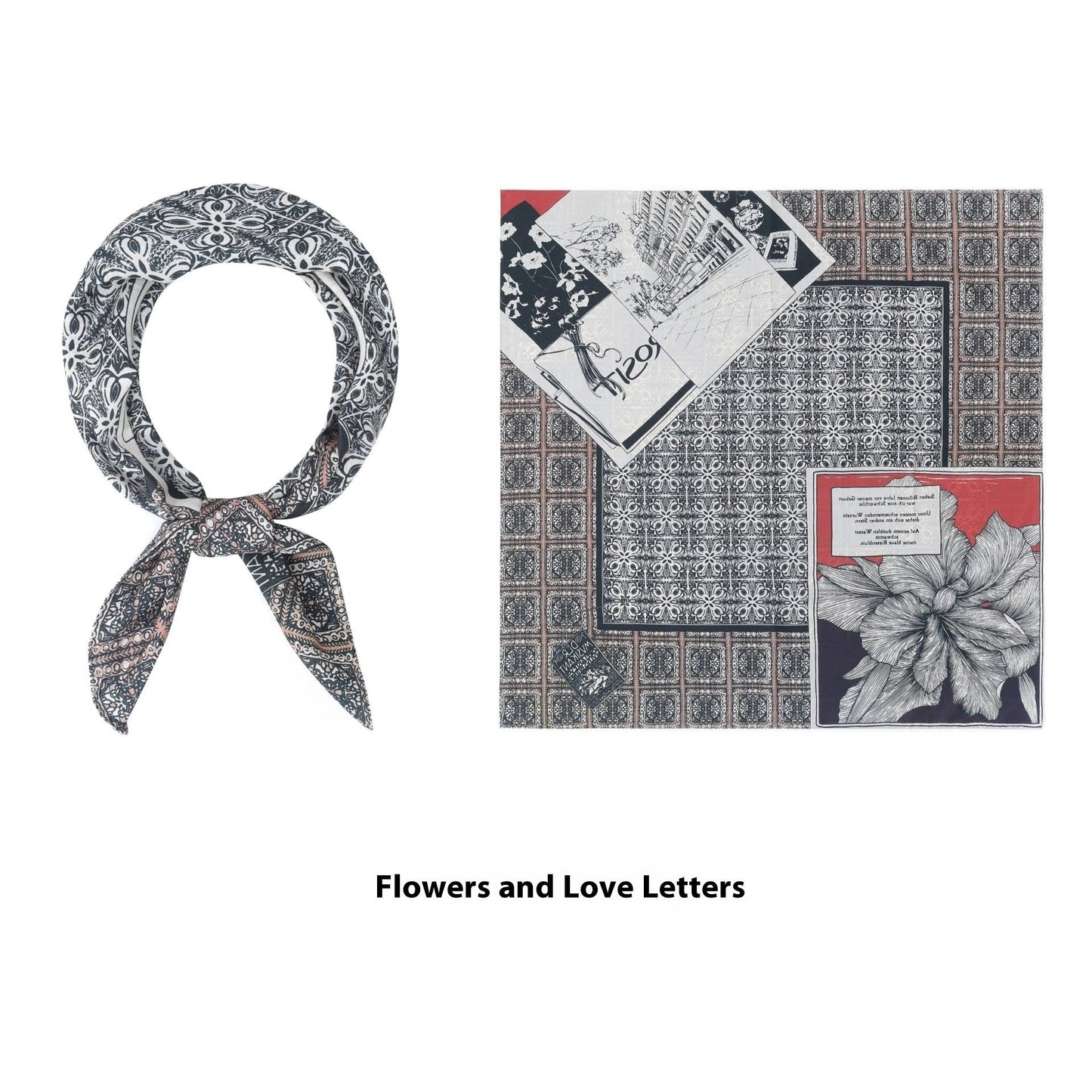Thin Headcloth Duplex Printing Silk Scarf Square Scarf by GJG Denim