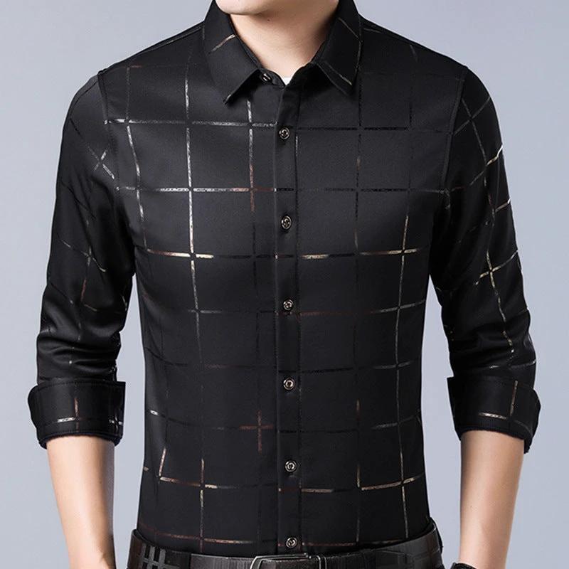 Men's Checkered Long Sleeve Shirts by GJG Denim