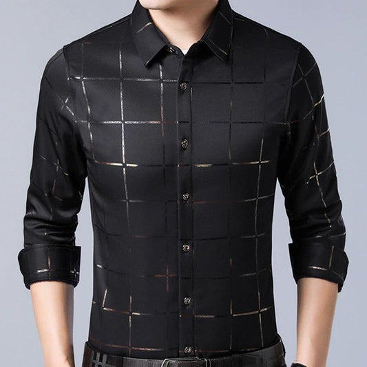 Men's Checkered Long Sleeve Shirts by GJG Denim