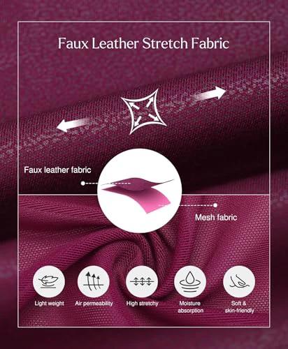 Popilush Shapewear Faux Leather Skirts with Built in Shapewear Tummy Control High Waist Midi Skirt with Shaper for Women by Lady Ros
