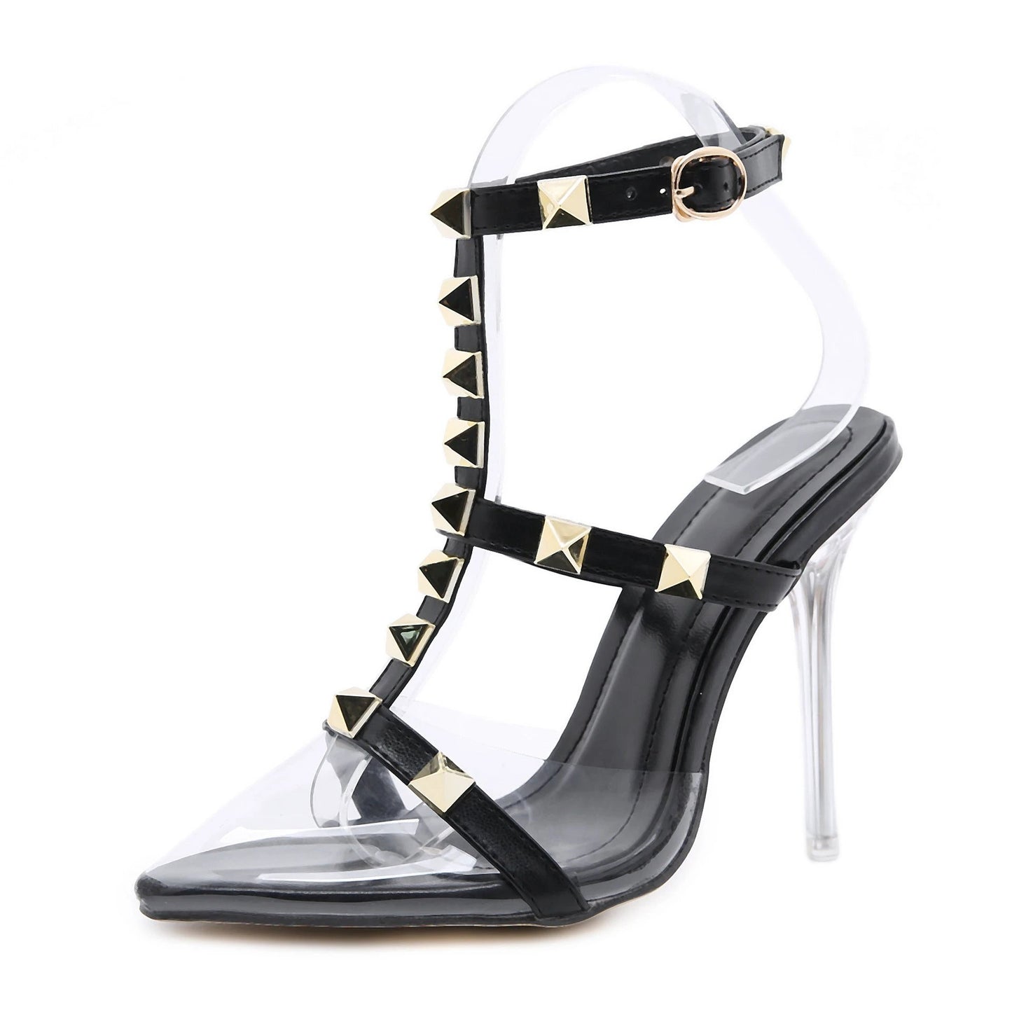 Transparent Super High Heel Pointed Back High Heels by GJG Denim