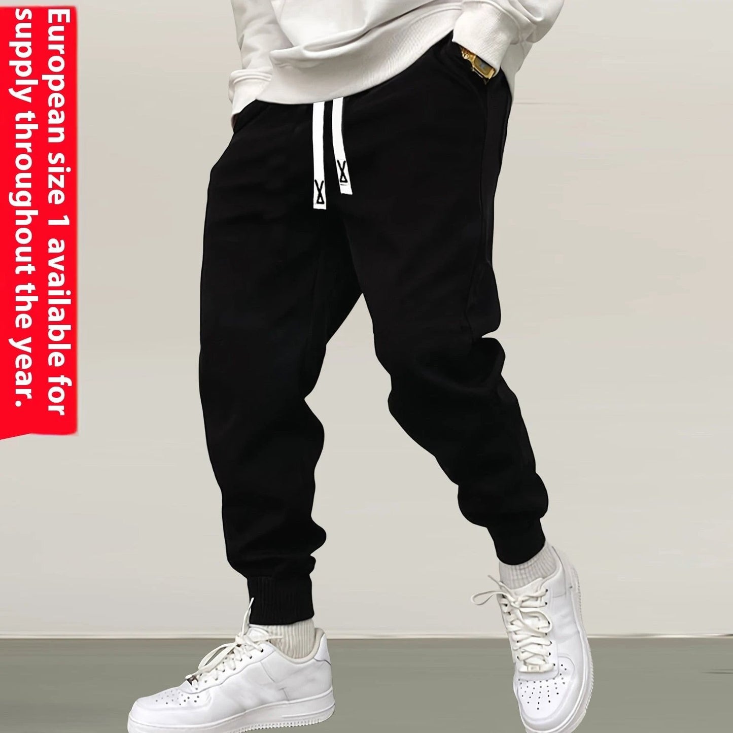 Men's Loose Ankle-tied Sweatpants by GJG Denim