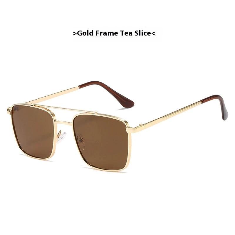 Men's Square Metal UV-proof Sunglasses by GJG Denim