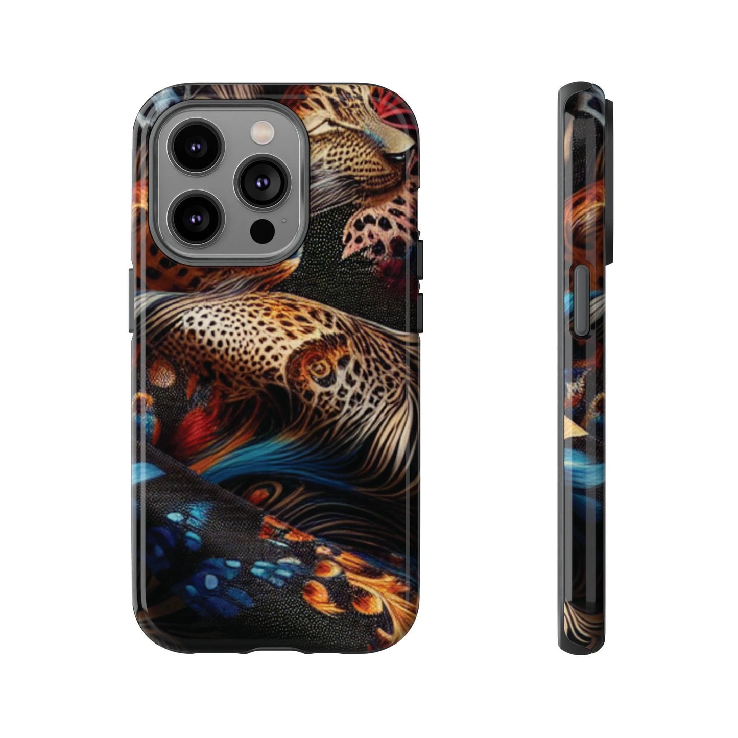 Stylish Tough Phone Case with Elegant Black and Gold Design by Printify