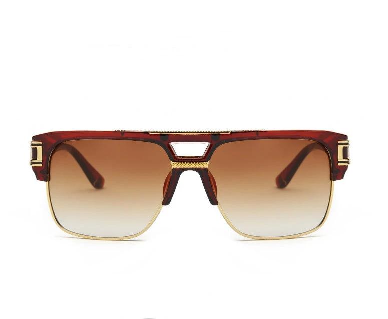 Men's Square Retro Colorful Reflective Sunglasses by GJG Denim