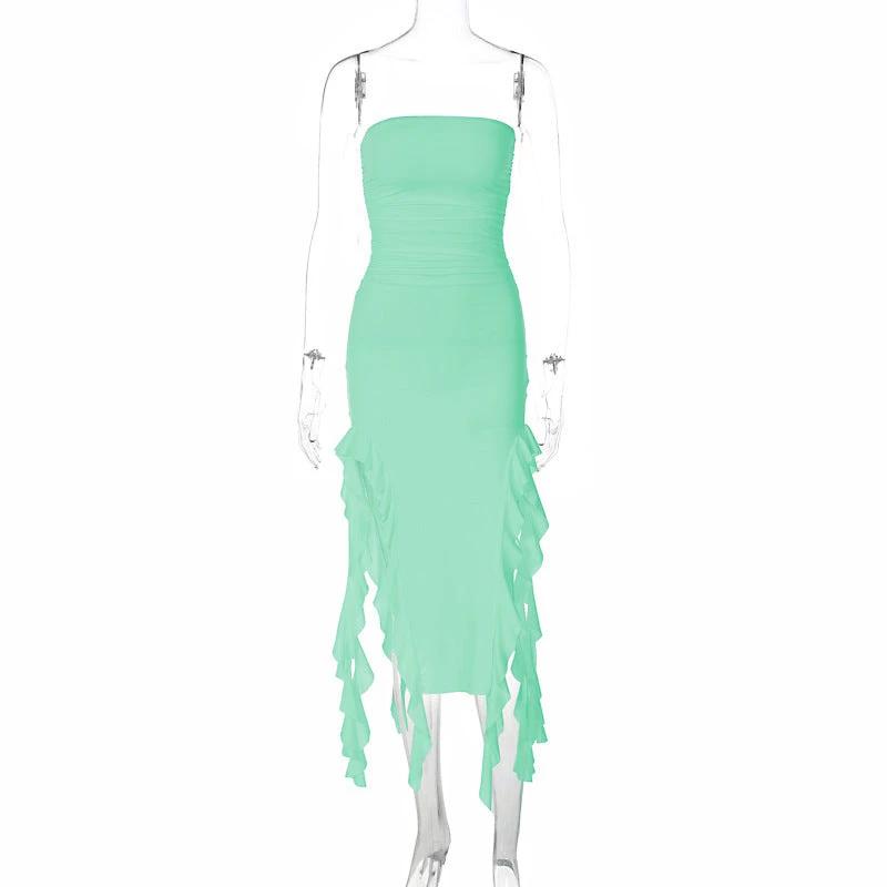 Personalized Chest Wrap Irregular Dress by GJG Denim