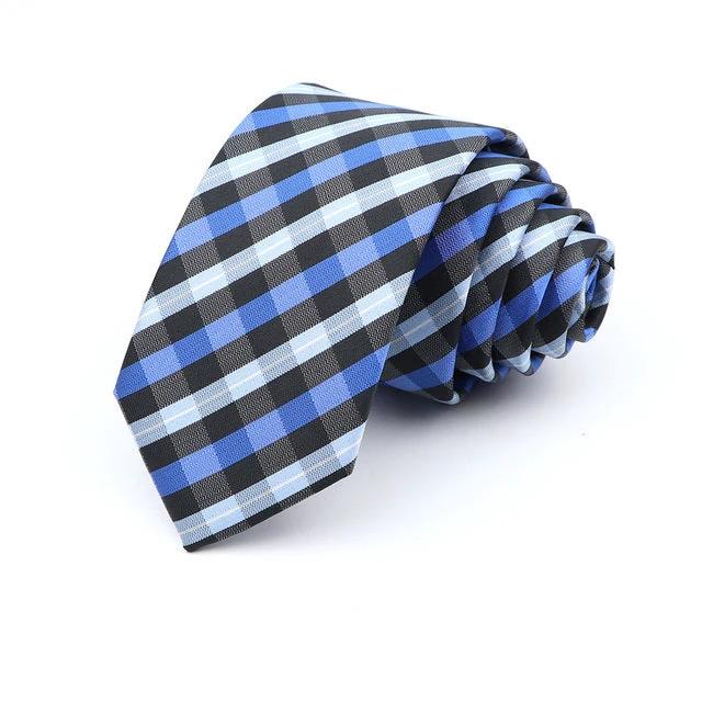 Men's 6cm Casual Ties Skinny Tie Fashion Polyester Plaid by GJG Denim