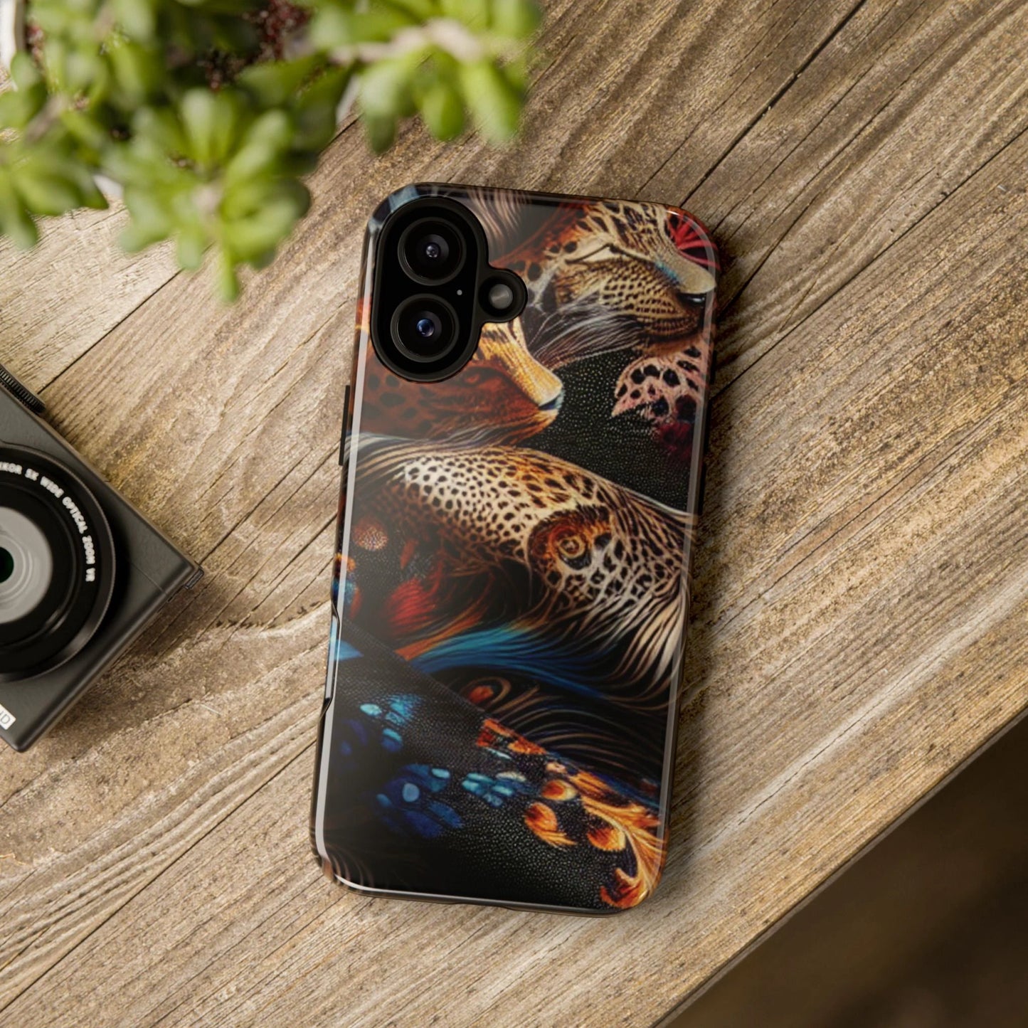 Stylish Tough Phone Case with Elegant Black and Gold Design by Printify