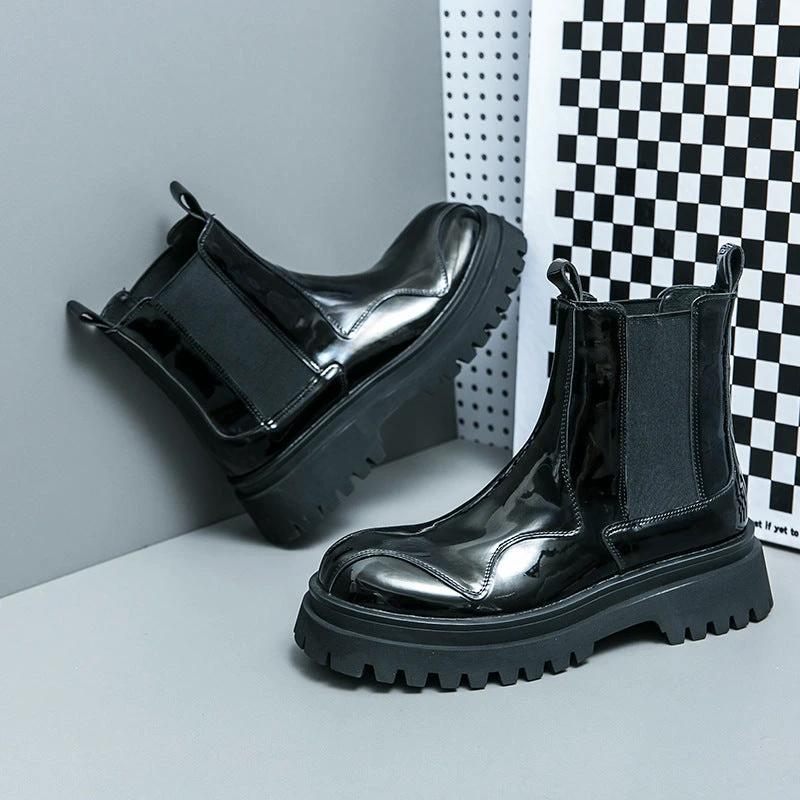 Men's Glossy Ankle Boots by GJG Denim