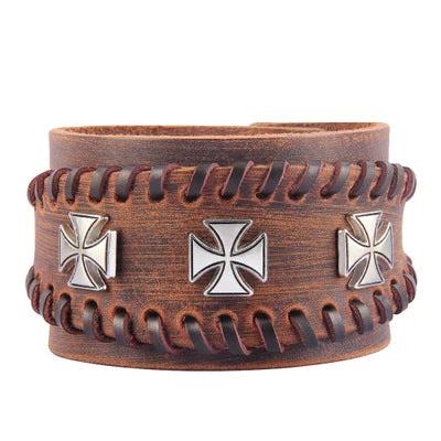 Men's Multi-layer Vintage Cowhide Rope Bracelet by GJG Denim