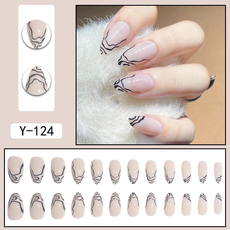 French Water Drop Manicure Rhinestones Wear Nails by GJG Denim