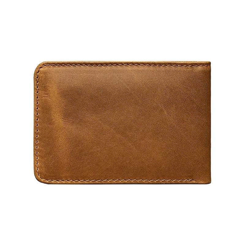 Oil-waxed Leather Wallet For Men by GJG Denim