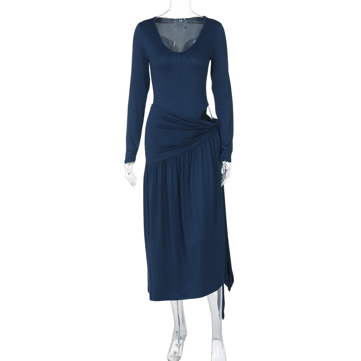 Women's Fashion Sexy Long-sleeved Jumpsuit Lace-up Dress by GJG Denim