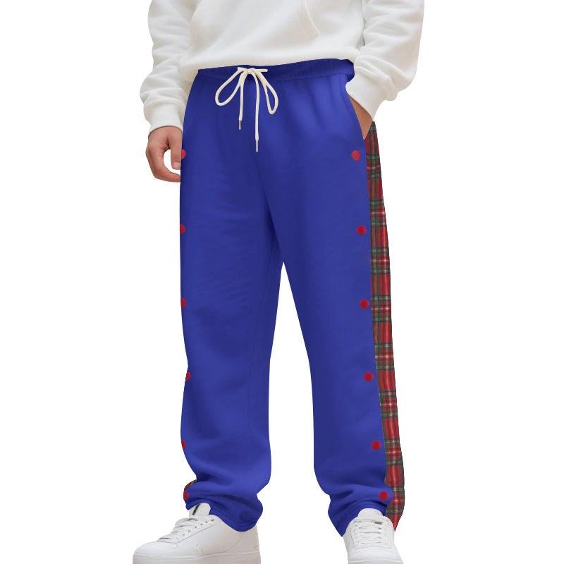 Simple Stitching Casual Sports Breasted Sweatpants by GJG Denim