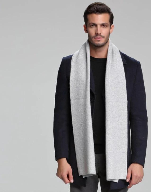 Men's Cashmere Tide Business Casual Double-sided Scarf by GJG Denim