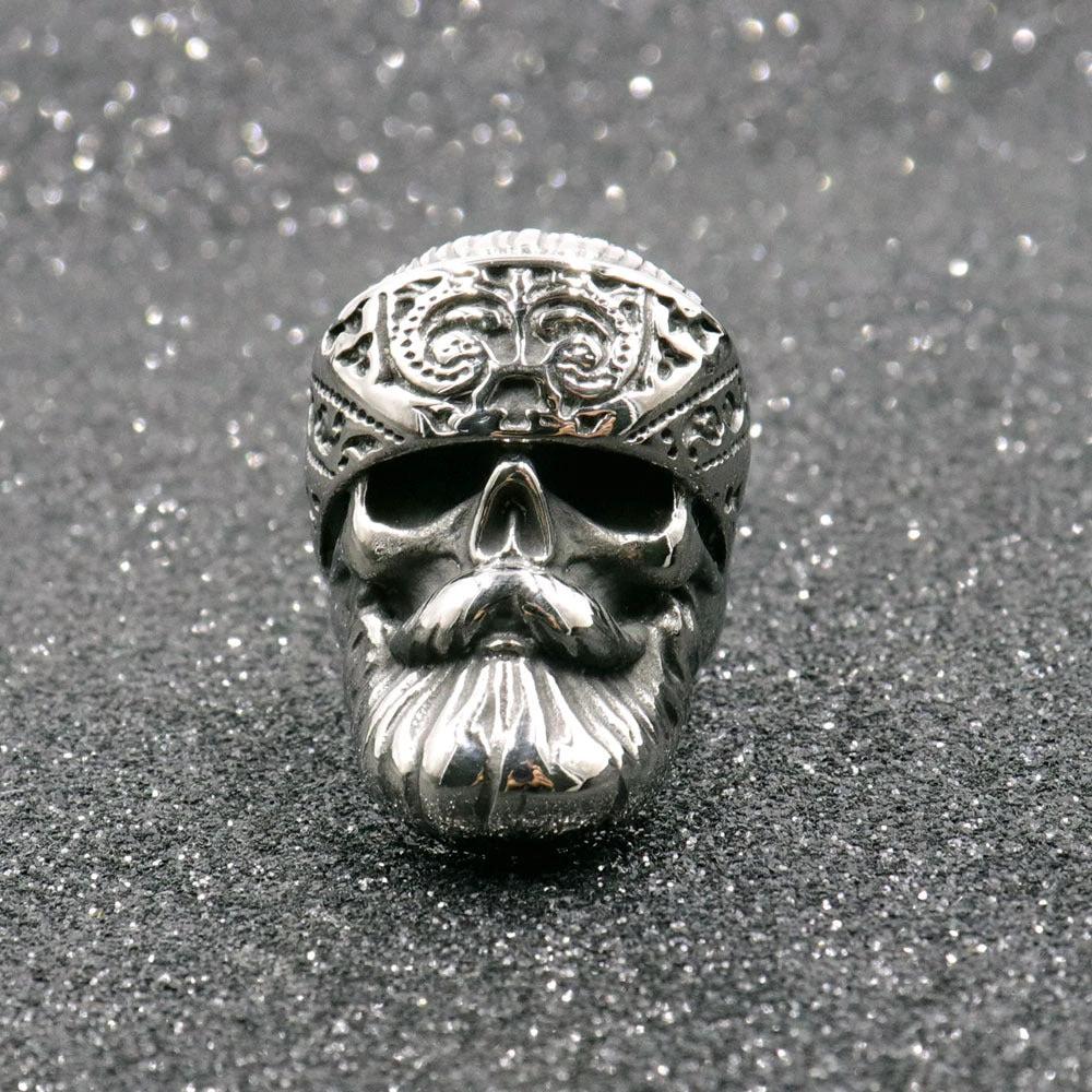 Bearded Stainless Steel Polished Titanium Steel Ring For Men by GJG Denim