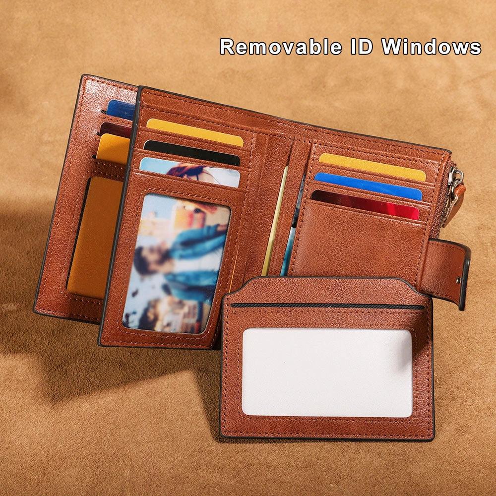 Men's Leather Wallet Multi-function Anti-theft Zipper by GJG Denim