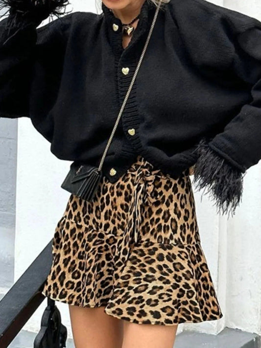 Leopard Print Mini Skirt by Lady Ros