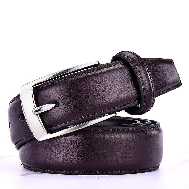 Men's Leather Pin Buckle Belt by GJG Denim