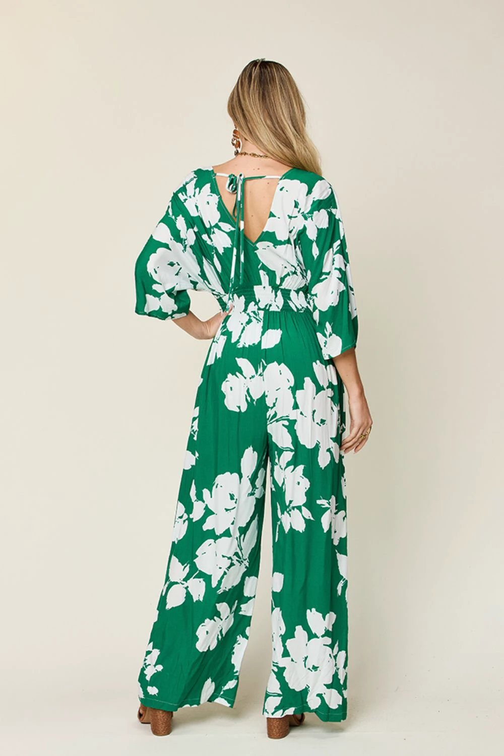 Printed Tie-Back Wide-Leg Jumpsuit by Lady Ros