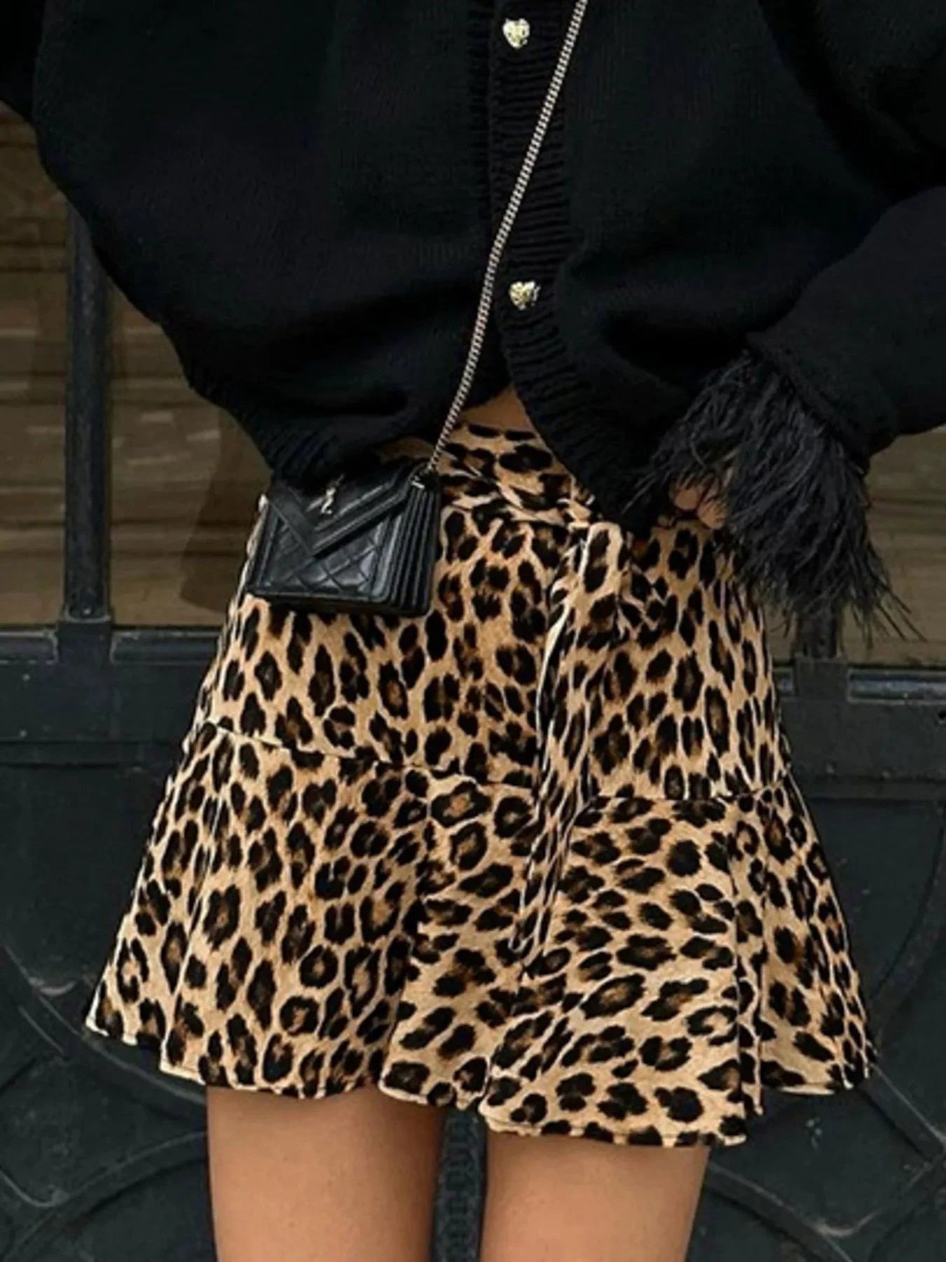 Leopard Print Mini Skirt by Lady Ros