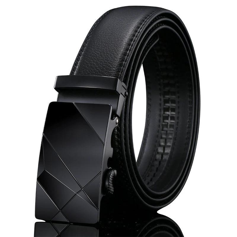 Men's Genuine Leather Belt With Automatic Buckle by GJG Denim