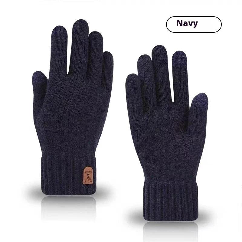 Men's Cold-proof Wool Knitted Gloves by GJG Denim