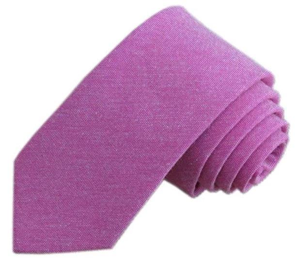 6cm Solid Color Cotton And Linen Men's Casual Narrow Tie by GJG Denim