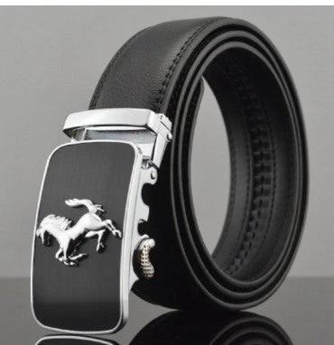 Men's Automatic Buckle Leather Belts by GJG Denim
